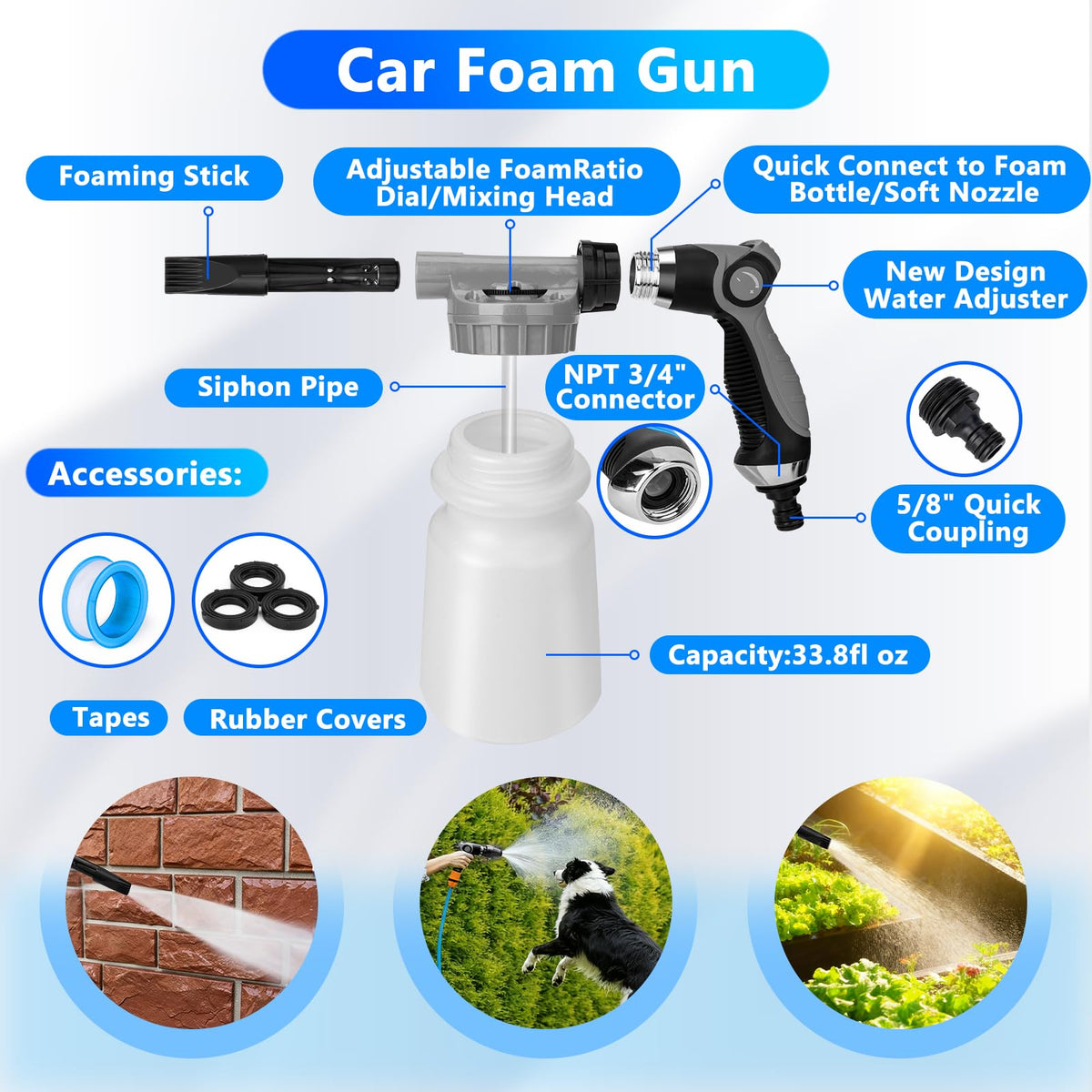 ThinkLearn foam gun close-up showing nozzle settings and easier foam coverage