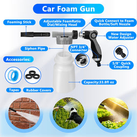 ThinkLearn foam gun close-up showing nozzle settings and easier foam coverage
