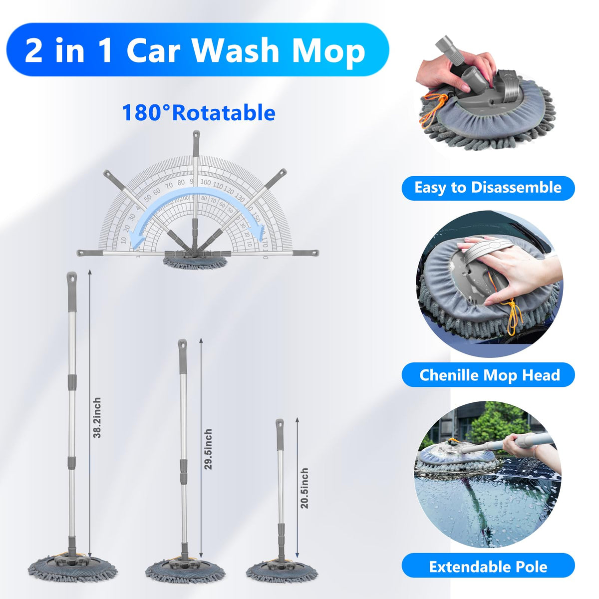 ThinkLearn long-handle brush with rotating head demonstrating reach and paint-safe cleaning