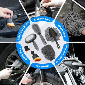 ThinkLearn microfiber towels and waxing sponges showing streak-free drying and finishing