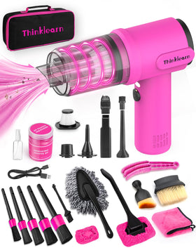 ThinkLearn vacuum front view showing power button and compact design for easy cleaning