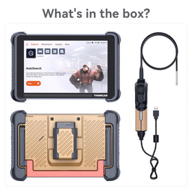 thinkcar thinkscan on workbench with tools showing professional-ready diagnostic workflow