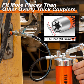 THINKWORK 12-inch spring flex hose detail showing flexible reach benefit