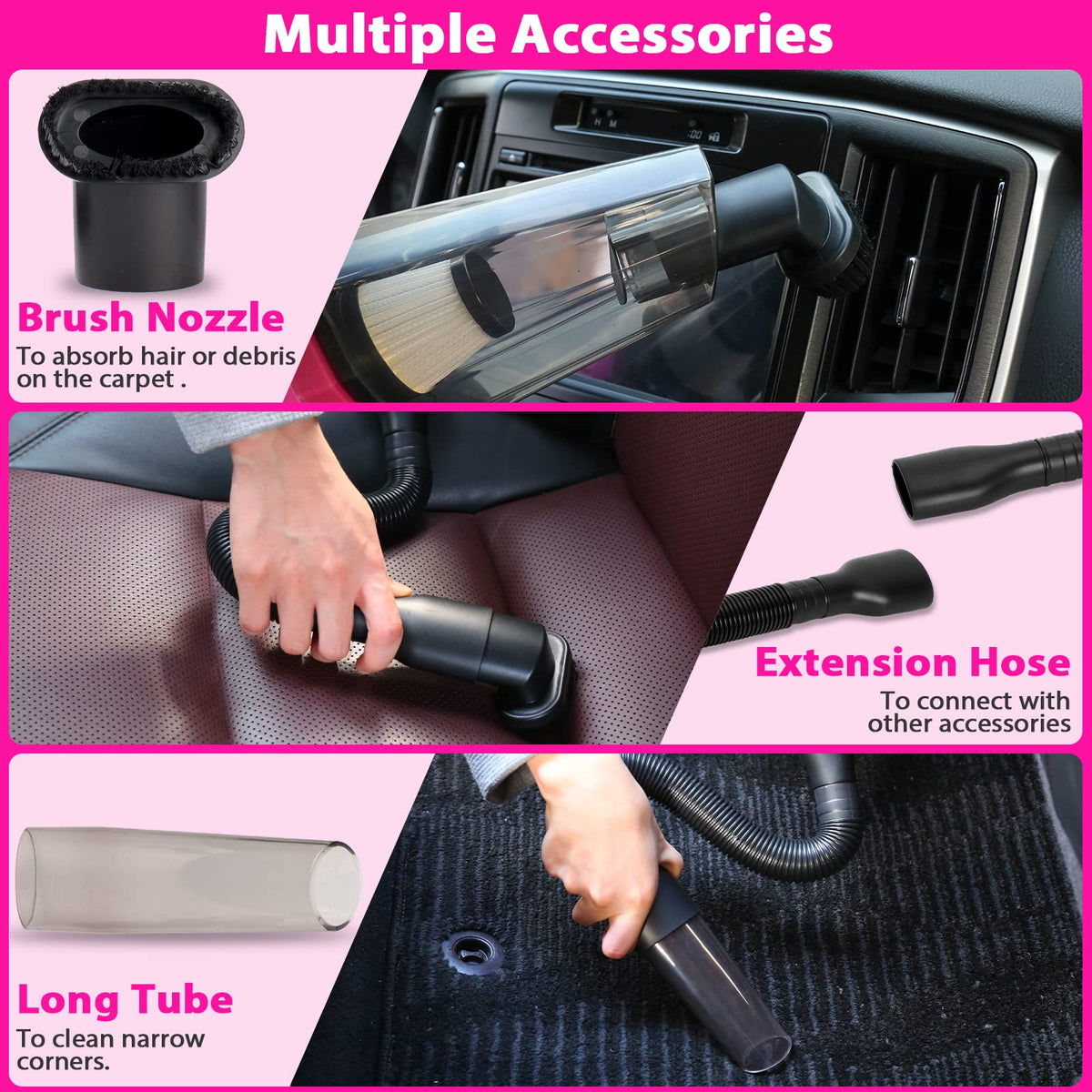 THINKWORK detailing brush set arranged to show five bristle types for delicate to tough cleaning