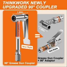 THINKWORK close-up of 90° coupler head showing easy tight-space access