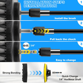 THINKWORK assorted hand detailing brushes neatly arranged for vents, seams, and tight crevices