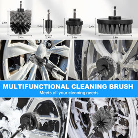 THINKWORK extension pole attached to brush reaching wheel arch for safer high and low reach cleaning