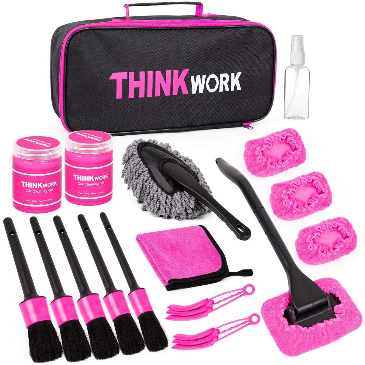 THINKWORK pink kit front packaging shows full 17-piece set and organization benefit