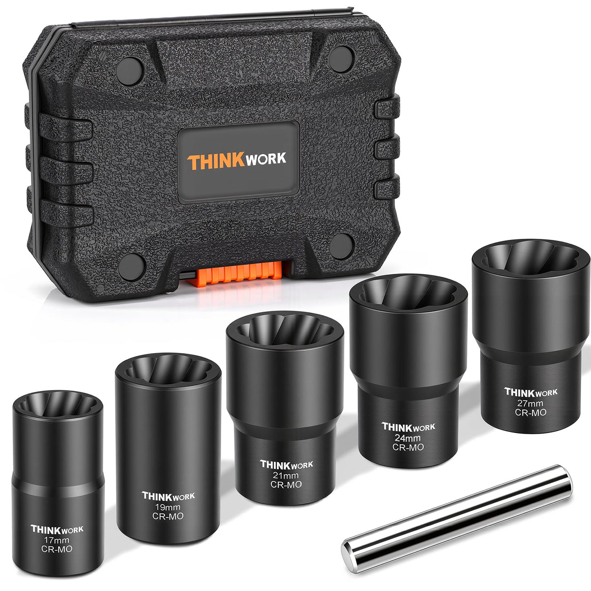 THINKWORK front packaging showing full lug nut removal kit and benefit of organization