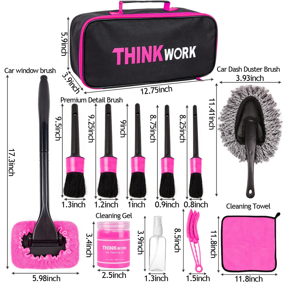 THINKWORK glass brush swivel head fitting curved windshield for streak-free results