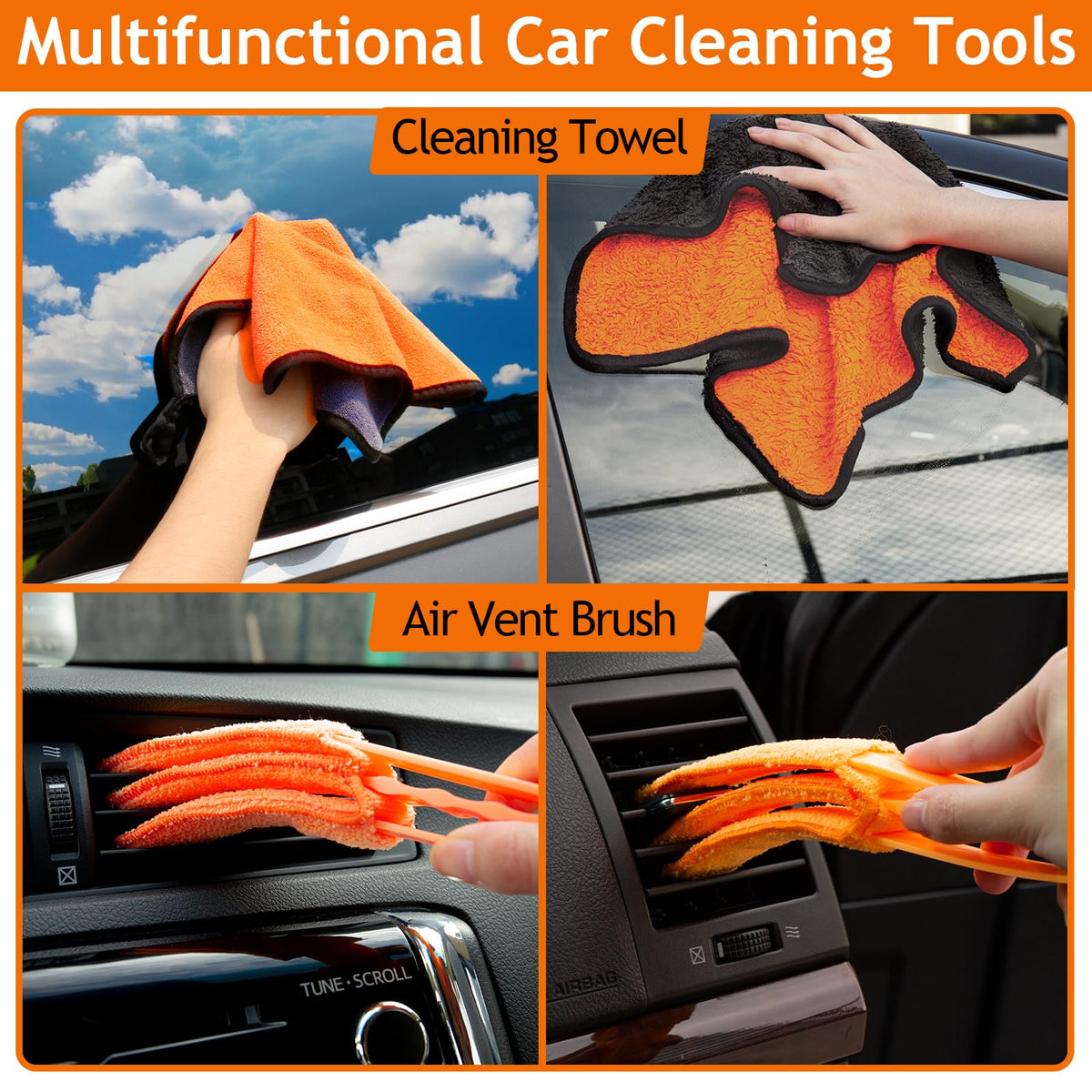 THINKWORK tool in use cleaning dashboard to remove dust and restore appearance