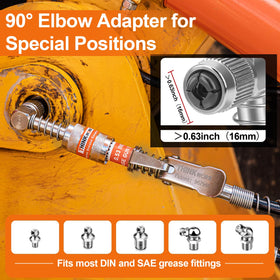 THINKWORK kit attached to tractor zerk fitting for reachability benefit