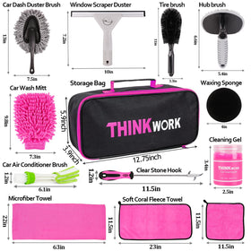 THINKWORK car owner using kit in driveway for quick exterior and interior refresh benefit
