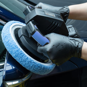 THINKWORK pads mounted on a 10-inch polisher for secure use