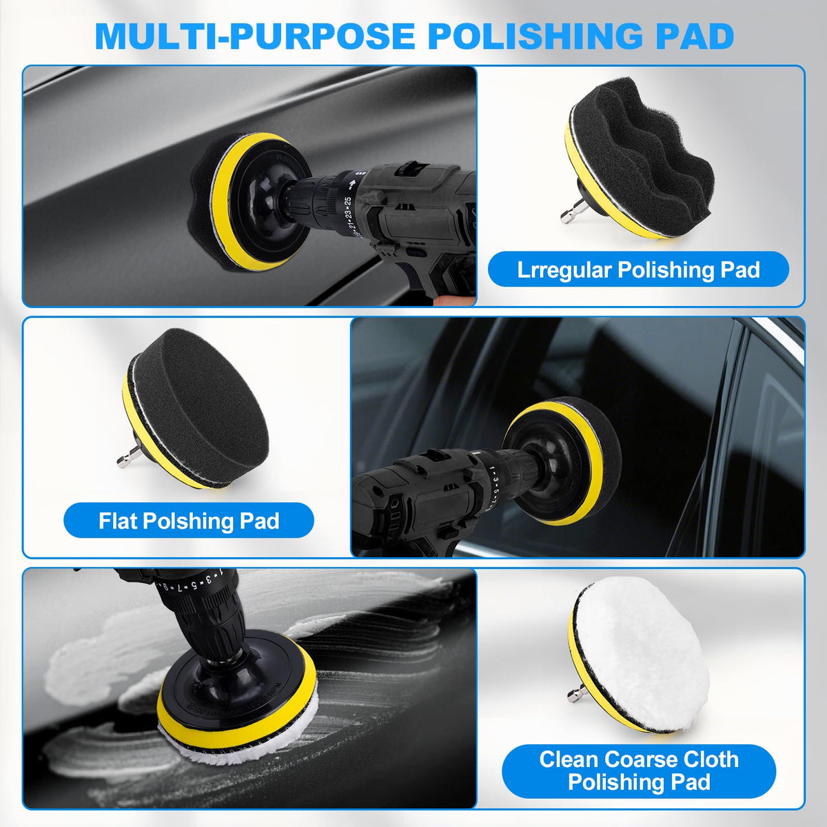 THINKWORK polishing pads with sponge backer ready for waxing and smoothing painted surfaces