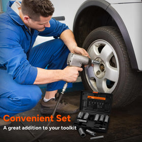 THINKWORK scale comparison with 1/2" drive ratchet showing compatibility and real-world size