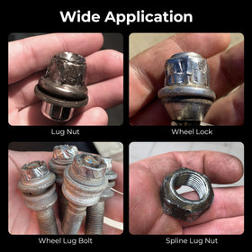 THINKWORK sockets beside ruler showing scale and fit for common wheel lugs