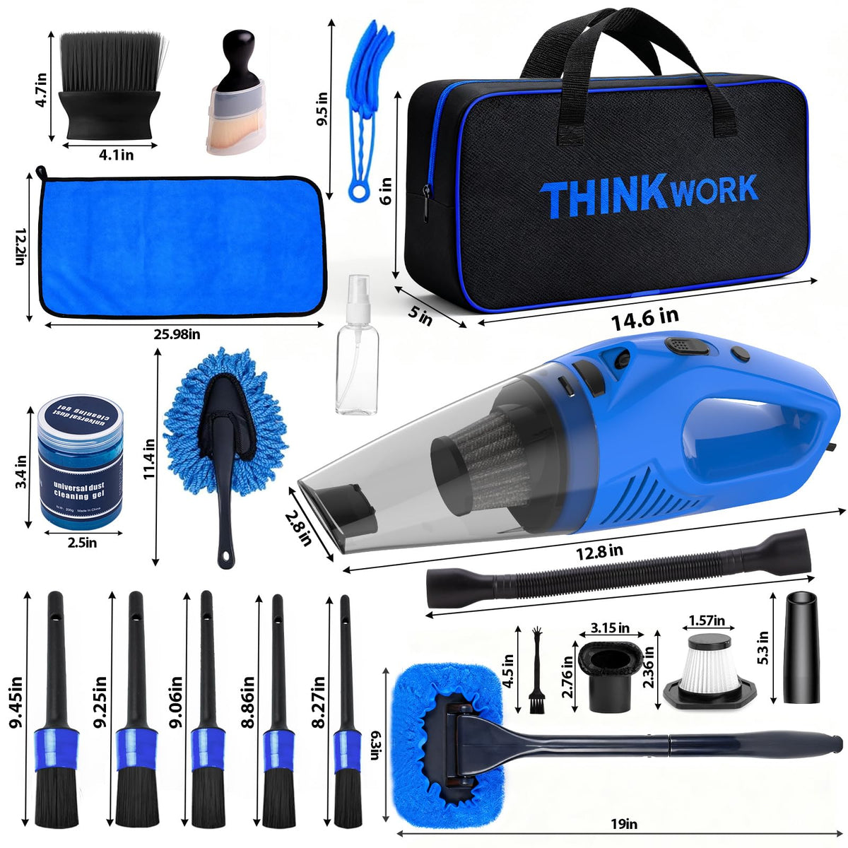 THINKWORK vacuum next to a soda can for scale to show compact, portable size