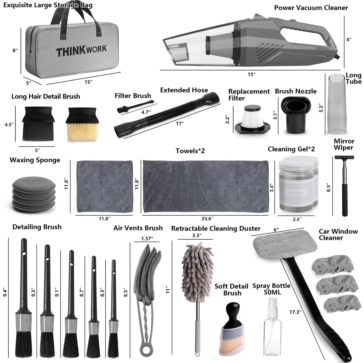THINKWORK handheld vacuum next to a hand showing compact size and portability