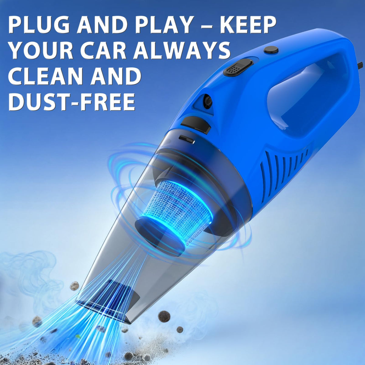 THINKWORK vacuum cleaning a car seat to remove hair and crumbs efficiently
