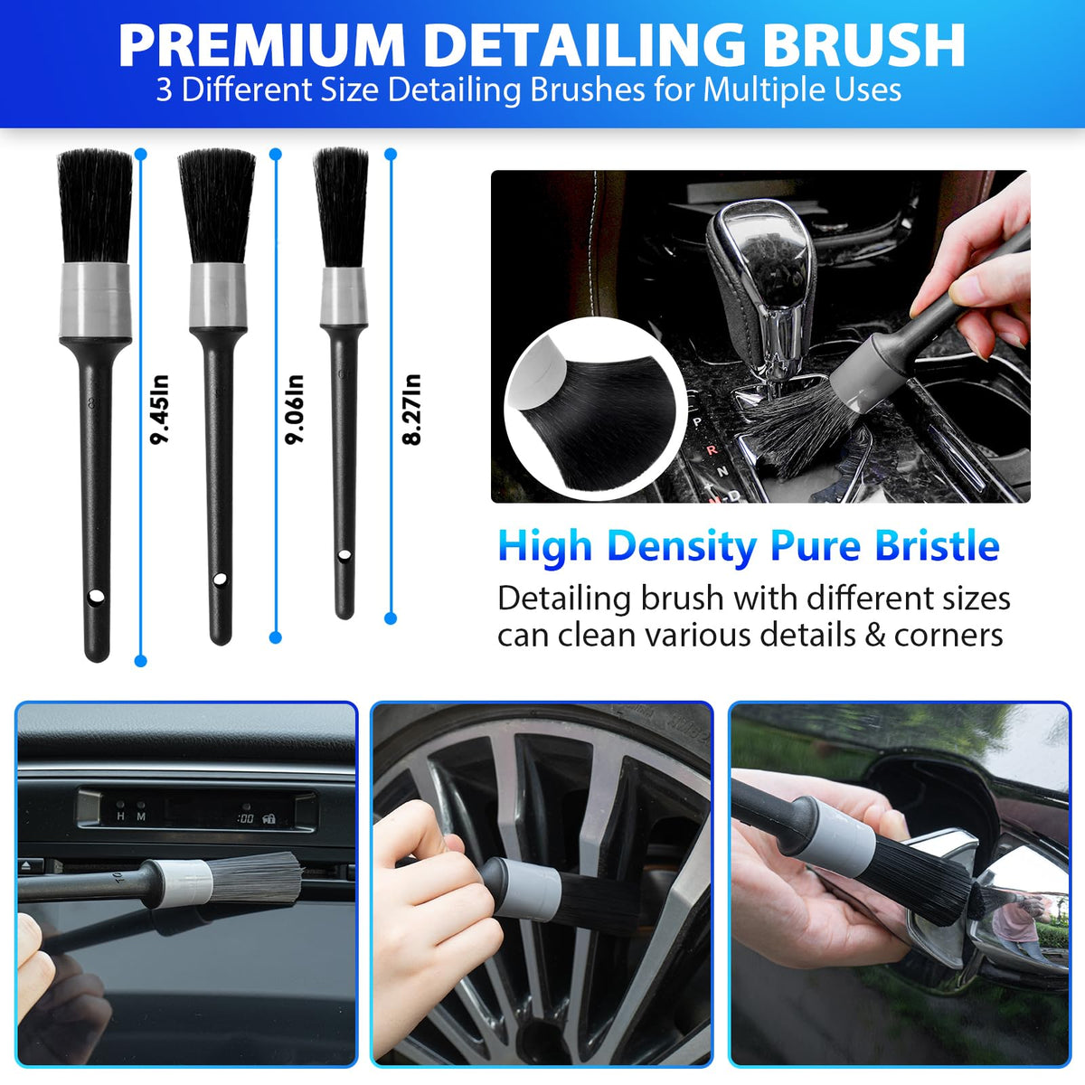 THINKWORK vent brush cleaning car vent demonstrating precise dust removal