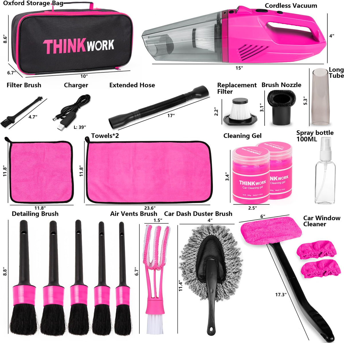 THINKWORK windshield and microfiber towels staged for streak-free glass cleaning and polishing