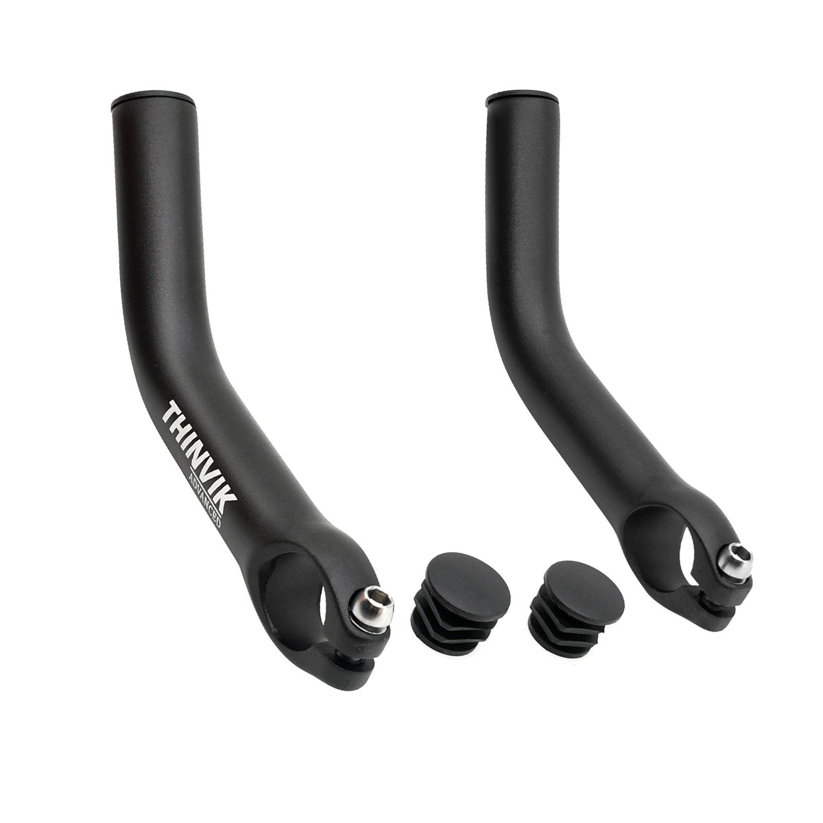 Thinvik front view matte black bar end showing shape and fit benefit