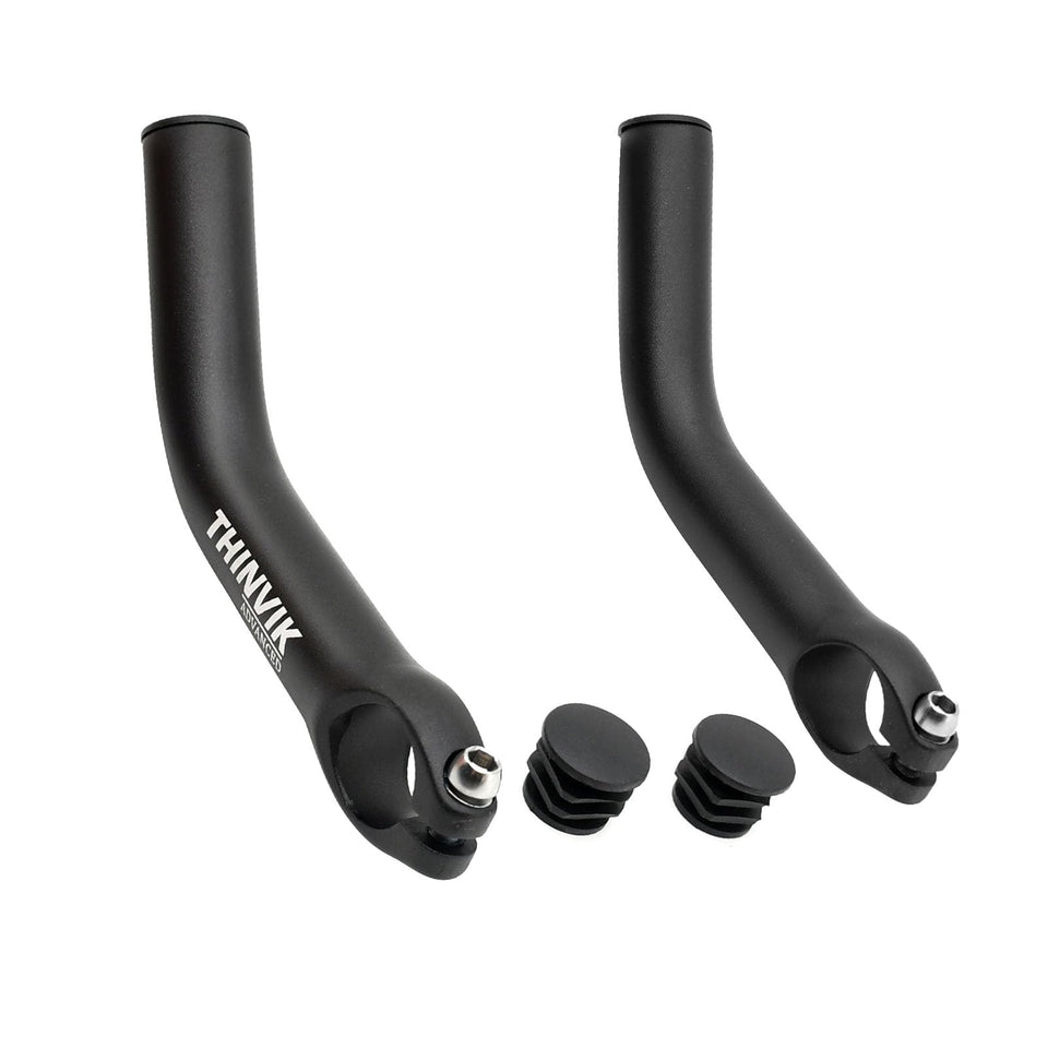 Thinvik front view matte black bar end showing shape and fit benefit