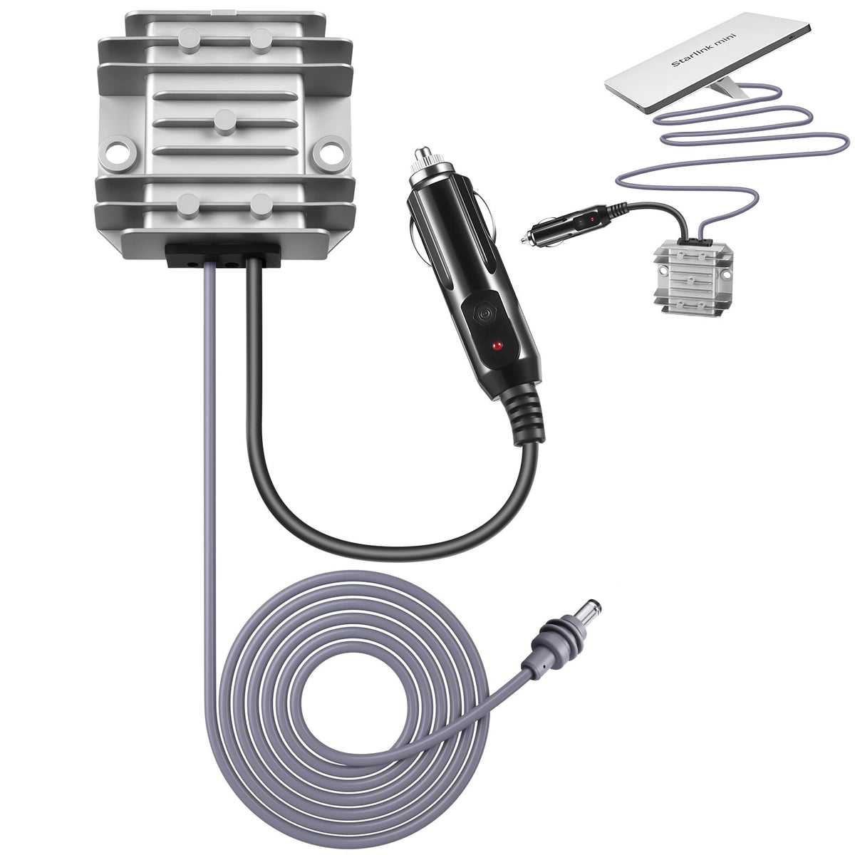 Thlevel adapter front view showing connector and integrated cable for easy setup