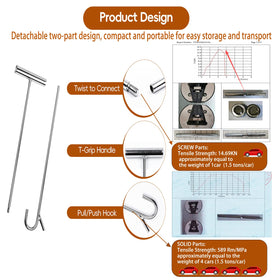 THMMN detachable two-piece shaft assembled and apart for compact storage benefit