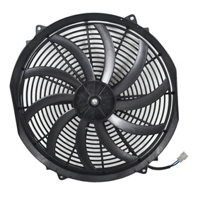 Thomletha curved 15-inch blade close-up highlighting low-noise profile