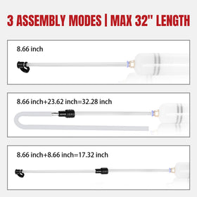 Thorstone extension tubes and 60cm silicone hose displayed for reaching tight spots