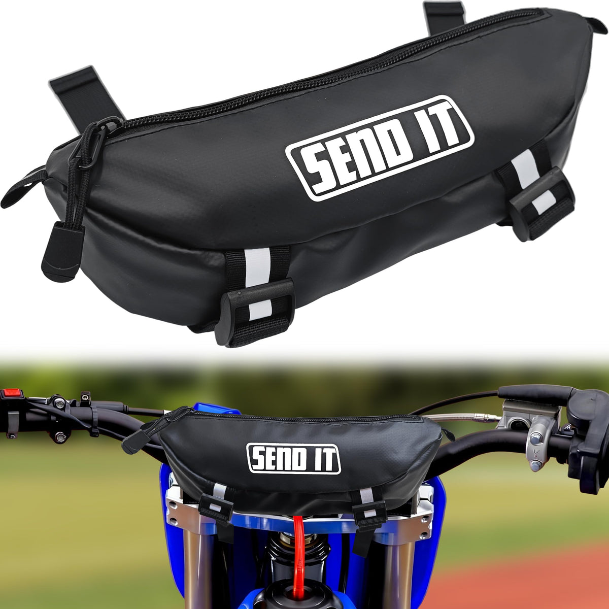 ThrottlePak front view showing compact bag and easy-access storage benefit