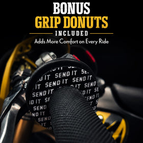 ThrottlePak pair of black grip donuts packaged with pad adding hand comfort