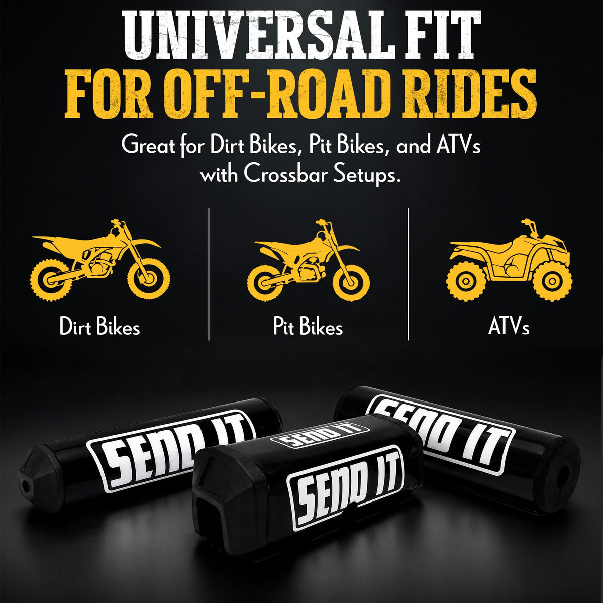 ThrottlePak pad installed on dirt bike crossbar demonstrating simple attachment