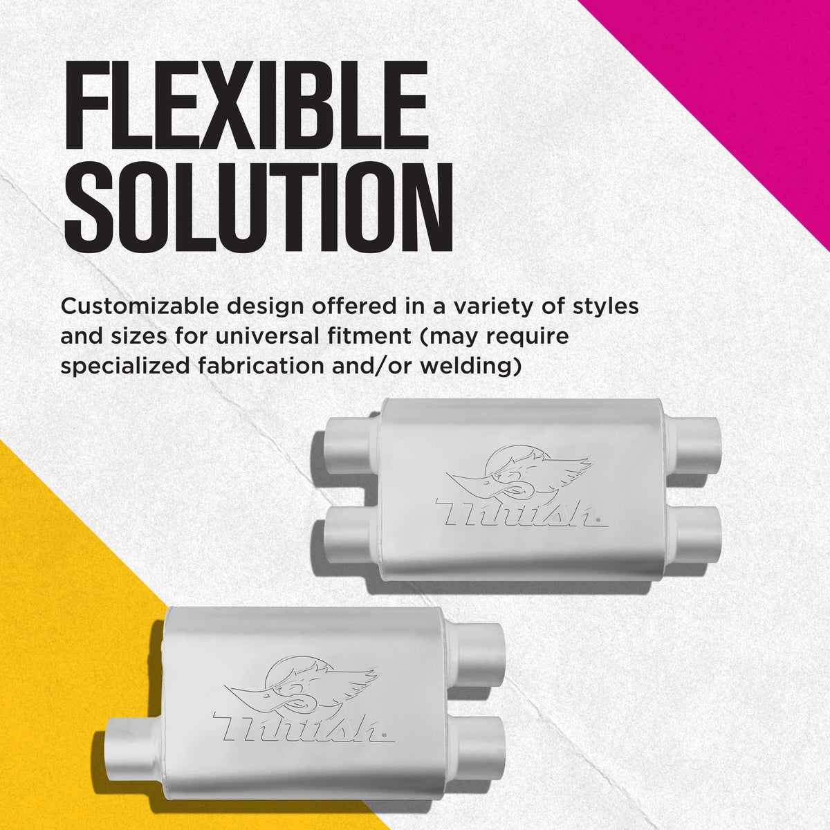 Thrush muffler installed under vehicle demonstrating fitment flexibility and performance sound