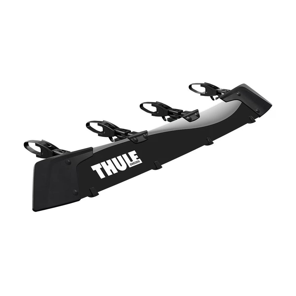 Thule AirScreen XT front profile showing sleek black fairing reducing wind