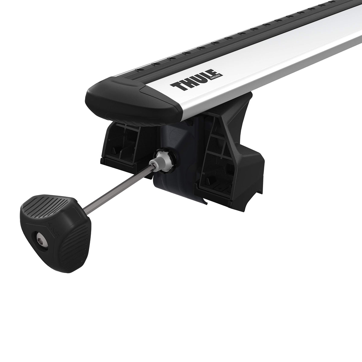 Thule Evo feet installed on vehicle illustrating sturdy roof attachment benefit