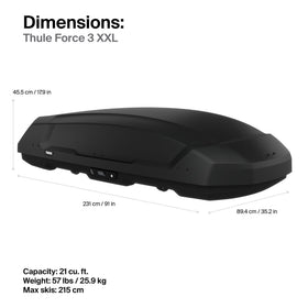 Thule Force 3 XXL US label from Thule Test Center indicating tested road durability