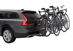 Thule license plate holder integrated light detail showing illumination for night visibility benefit