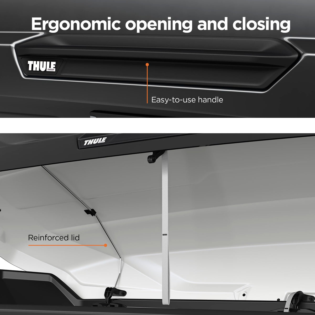 Thule Motion 3 XL interior view with liner showing protected storage space