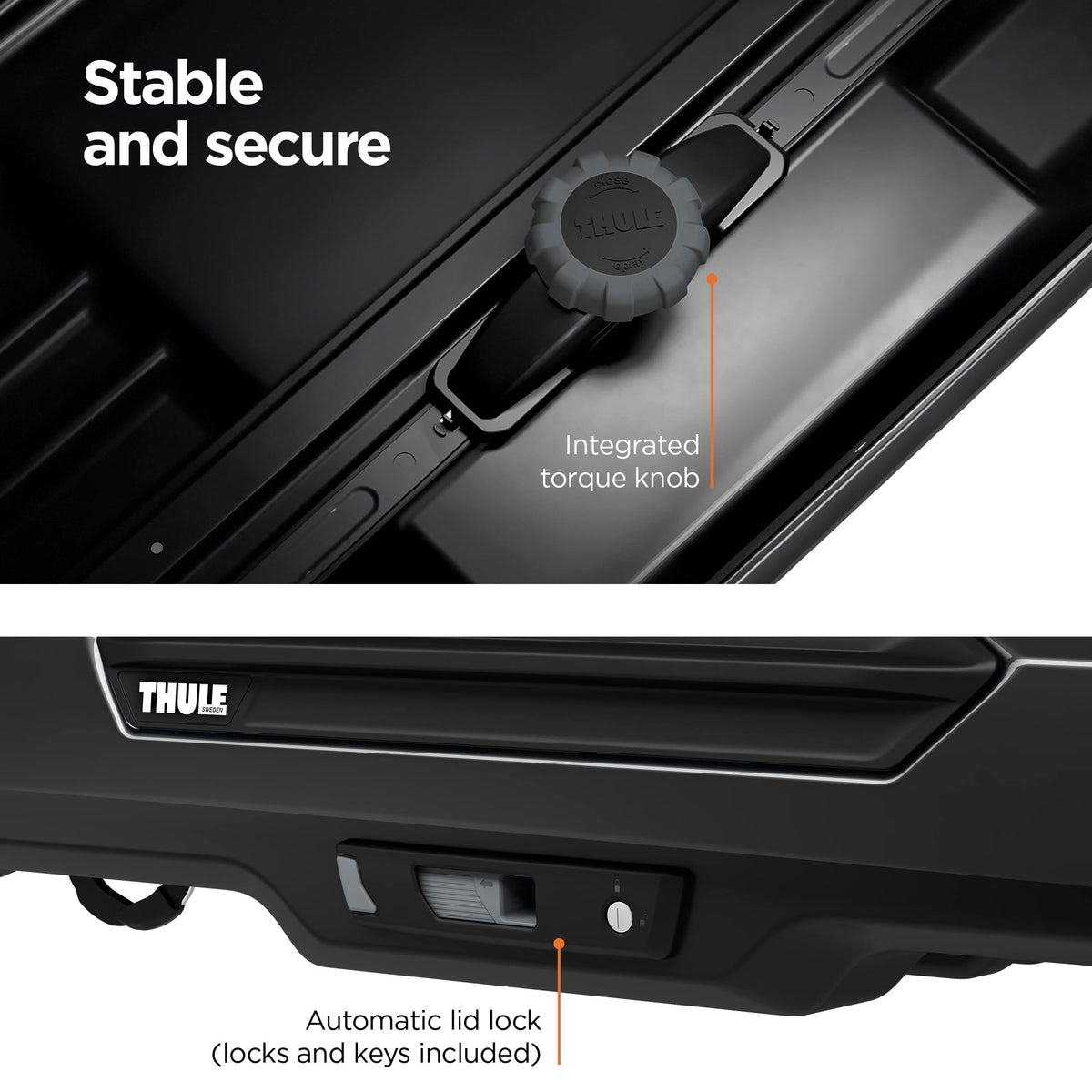 Thule Motion 3 XL PowerClick mount close-up ensuring fast secure fit
