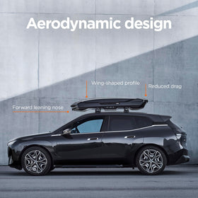 Thule Motion 3 XL side nose highlighting aerodynamic design and fuel benefits