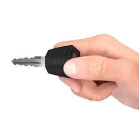 Close-up of a Thule lock cylinder detail highlighting durable finish and precise fit for secure replacement