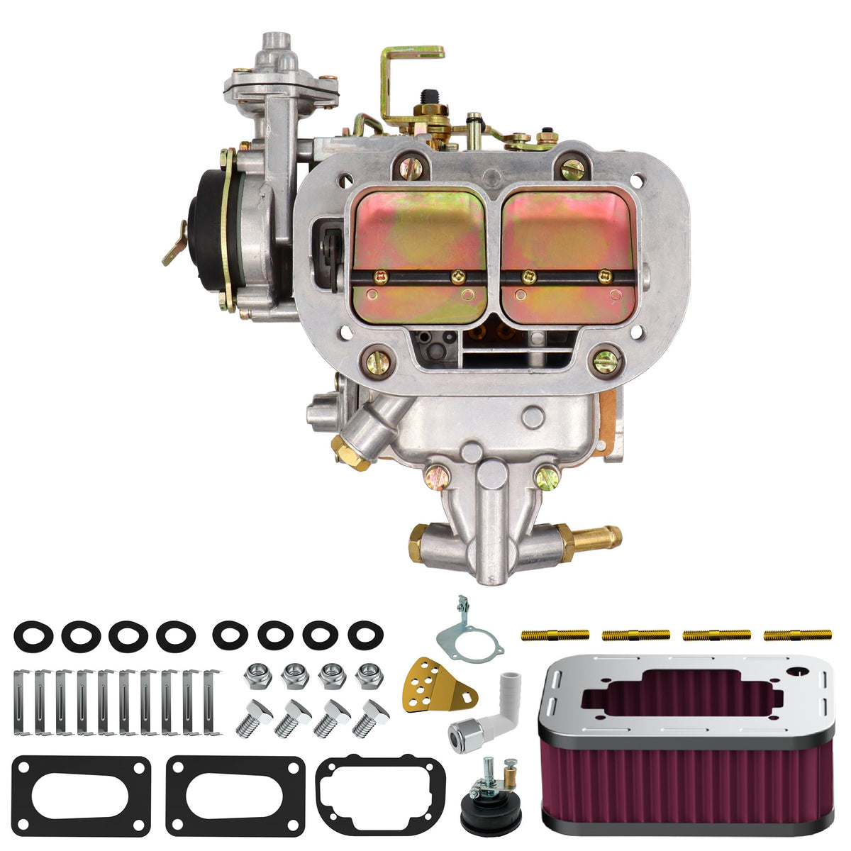 THUNDERMINGO front view of assembled carburetor showing fitment benefits