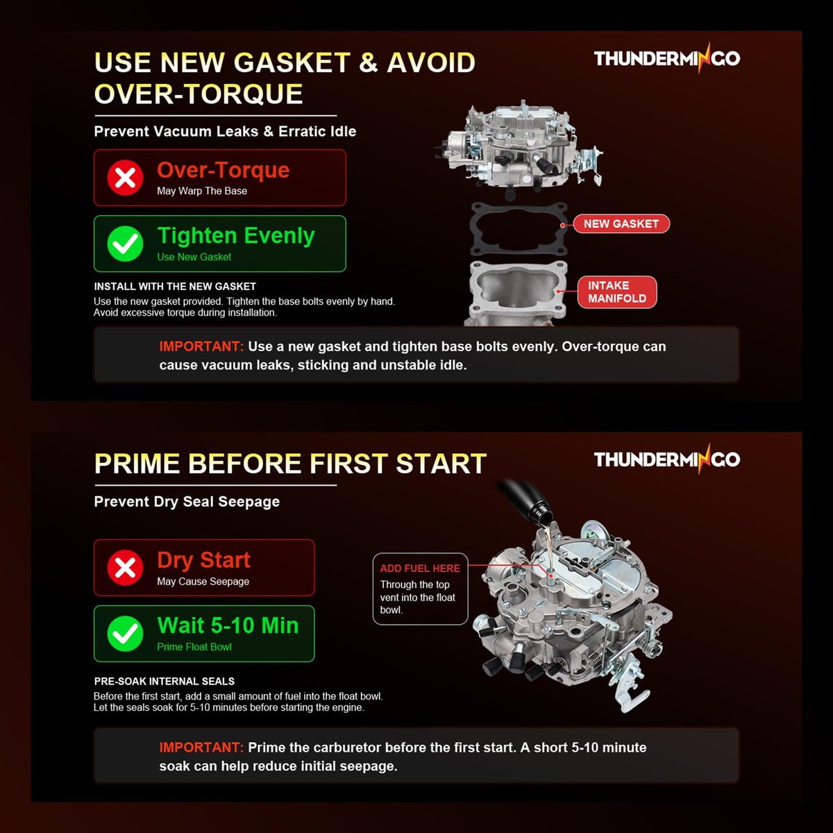 THUNDERMINGO garage install scene showing a mechanic fitting the carburetor to a Chevy engine