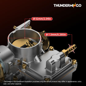 THUNDERMINGO scale comparison with ruler illustrating bore and flange dimensions