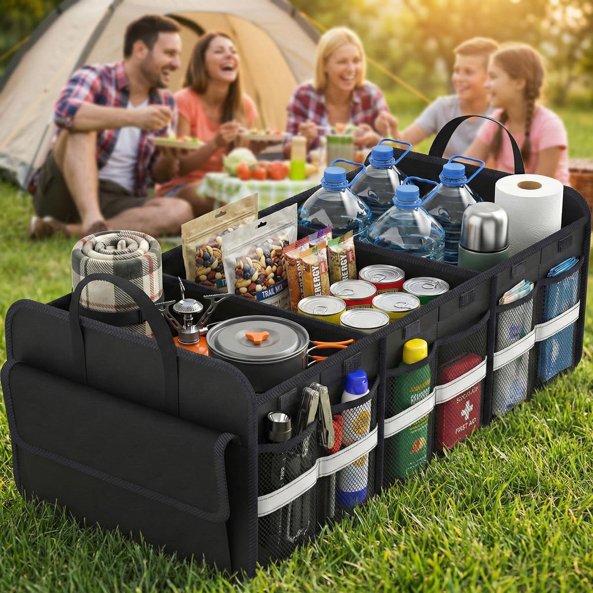 THXEVER half-folded on passenger seat for compact, versatile placement