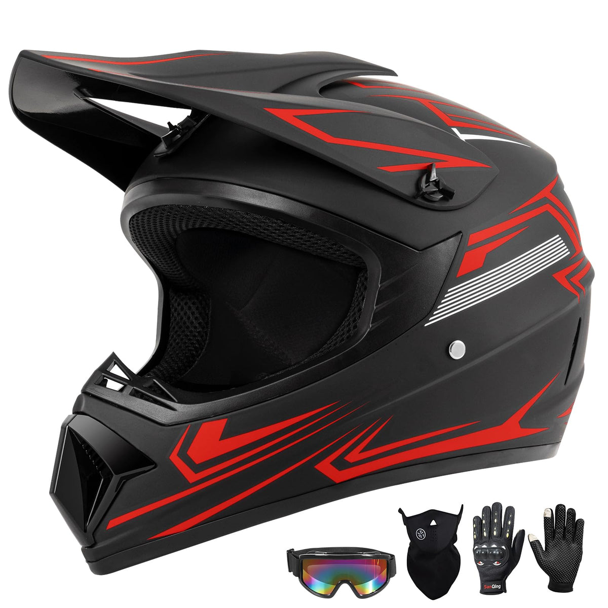 TIANDU helmet front view showing full-face protection and clear safety design