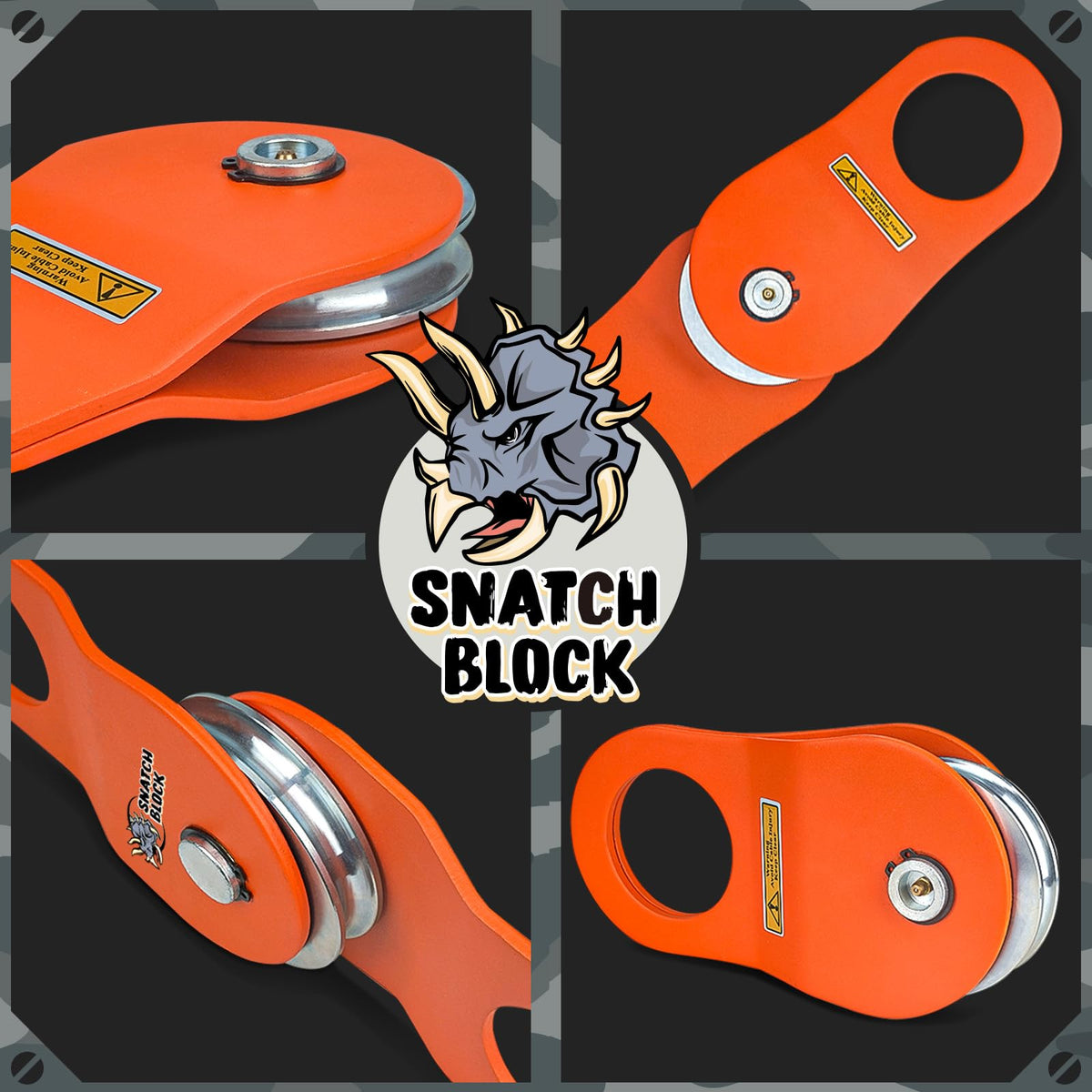 TICONN snatch block beside ruler showing scale benefit: clear size reference
